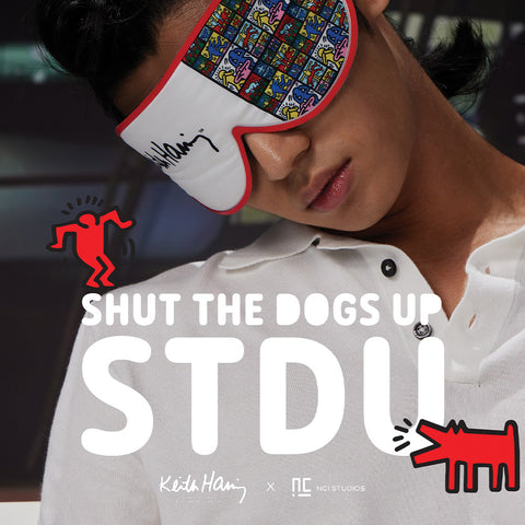 NCI NEW TRAVEL 枕頭眼罩 - Keith Haring : STDU (白)