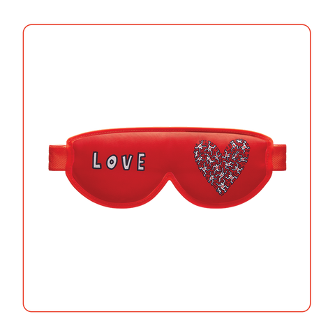 NCI NEW TRAVEL 枕頭眼罩 - Keith Haring : Chasing Heart (紅)